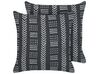 Set of 2 Cotton Cushions Geometric Pattern 45 x 45 cm Black and White BENZOIN_838896