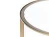 Tavolino vetro temperato legno scuro/oro 80 cm LIBBY_824315