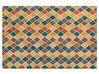 Teppich Wolle mehrfarbig 140 x 200 cm geometrisches Muster Kurzflor KESKIN_836625