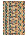 Teppich Wolle mehrfarbig 140 x 200 cm geometrisches Muster Kurzflor KESKIN_836625