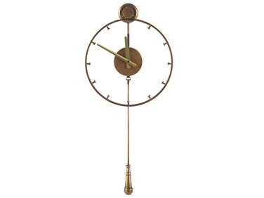 Iron Pendulum Wall Clock ø 31 cm Gold EMMEN