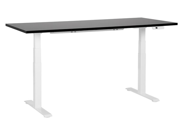Fekete és fehér elektromosan állítható íróasztal 180 x 80 cm DESTINES_899397