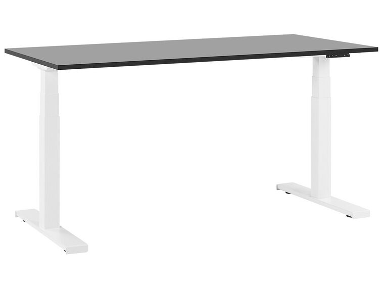 Table de bureau 160 x 72 cm noir et blanc hauteur réglable par électronique DESTIN II_787904