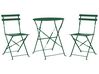 Salon de jardin bistrot table et 2 chaises en acier vert foncé FIORI_906082