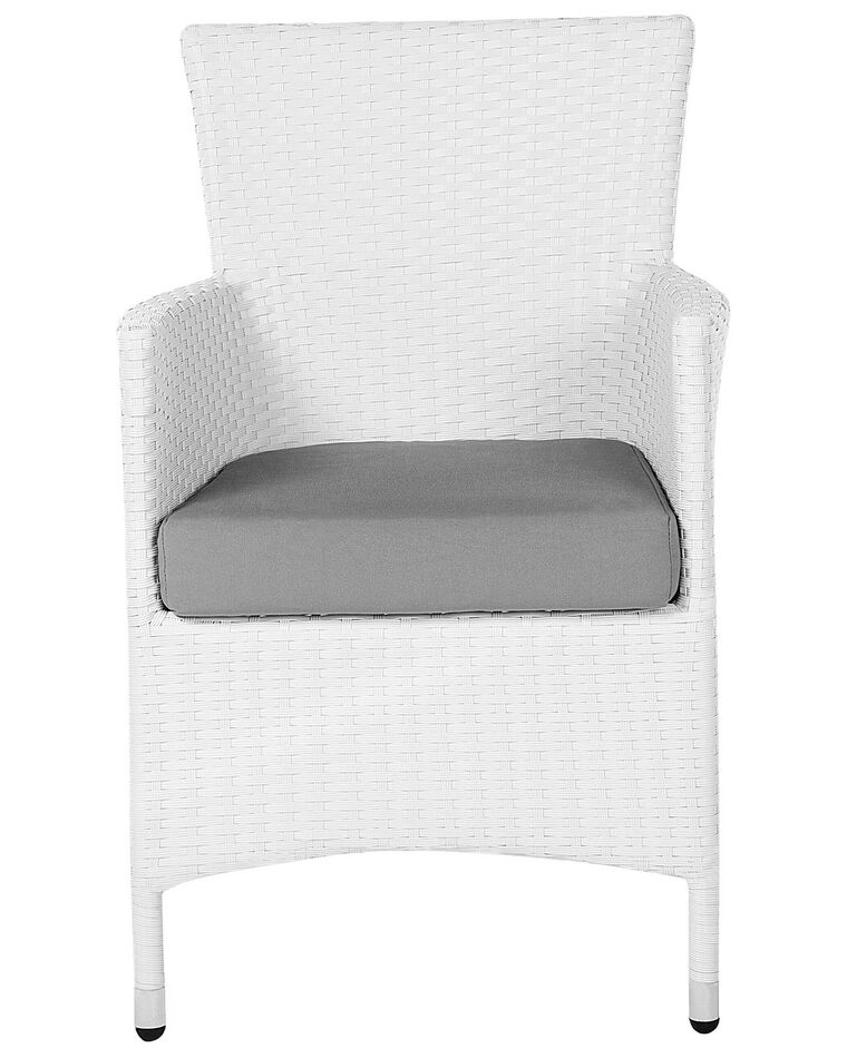 Set of 2 PE Rattan Dining Chairs White ITALY Beliani.co.uk