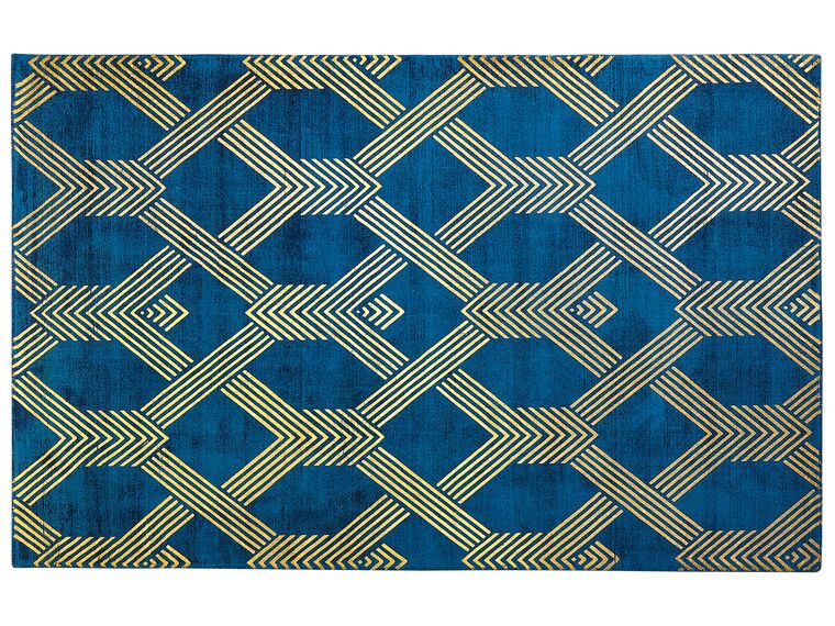 Kék és arany szőnyeg 140 x 200 cm VEKSE_762344