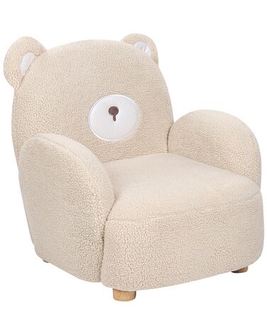 Børnelænestol med bamse i kunstpels beige BOO