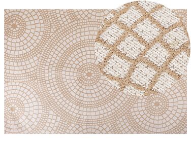 Teppich Jute beige / weiß 200 x 300 cm geometrisches Muster Kurzflor ARIBA