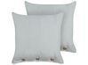 Set of 2 Cushions Striped 45 x 45 cm Green and White SEBRINE_902092