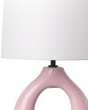 Lampa stołowa ceramiczna różowa ABBIE_891571