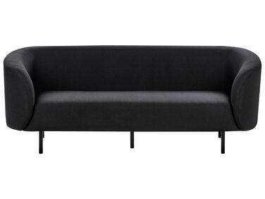 3 Seater Fabric Sofa Black LOEN