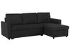 Left Hand Fabric Corner Sofa Bed with Storage Black NESNA_720209