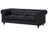 3 Seater Faux Leather Sofa Black CHESTERFIELD Big_708727