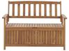 Acacia Wood Garden Bench with Storage 120 cm Light with Red Cushion SOVANA_807470