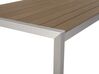 Aluminium Garden Table 180 x 90 cm Light Wood and Silver VERNIO_775140