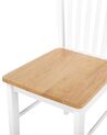 Lot de 2 chaises de salle à manger bois clair et blanc HOUSTON_696566
