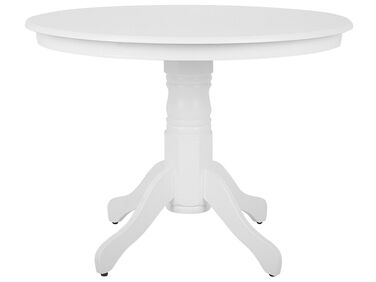 Tavolo tondo 100cm con base in legno bianco AKRON