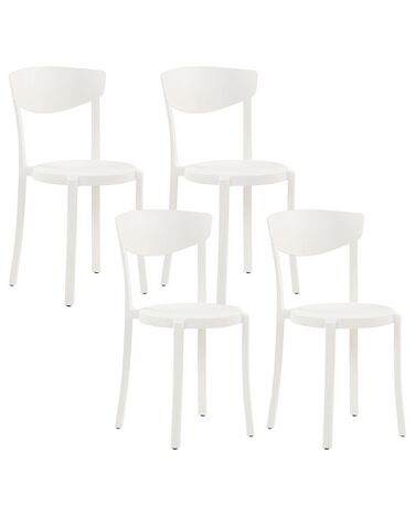 Set of 4 Dining Chairs White VIESTE