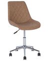 Faux Leather Armless Desk Chair Golden Brown MARIBEL_716508