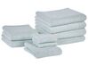 Komplet 9 ręczników bawełnianych frotte miętowy MITIARO_841766