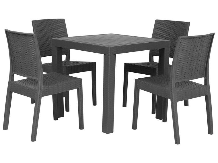Conjunto de jardín mesa y 4 sillas gris FOSSANO_744649