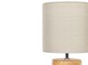  Hvid keramisk bordlampe med lyst træ ALZEYA_822438