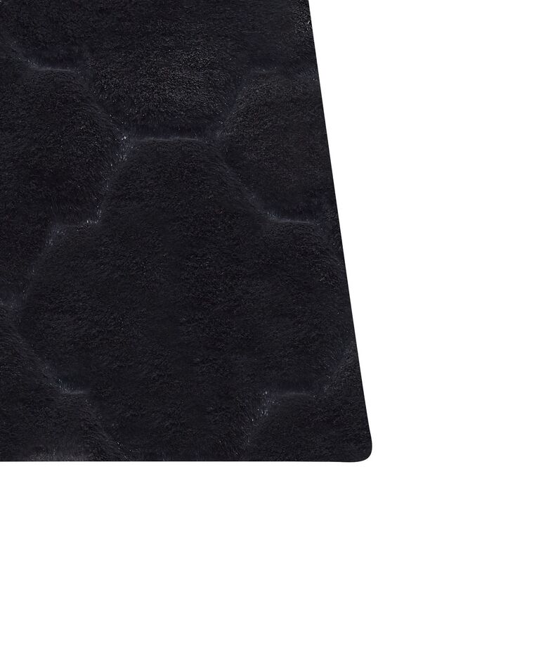 Faux Rabbit Fur Rug 160 x 230 cm Black GHARO Beliani.co.uk