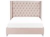 Velvet EU King Size Bed Pink LUBBON_832456