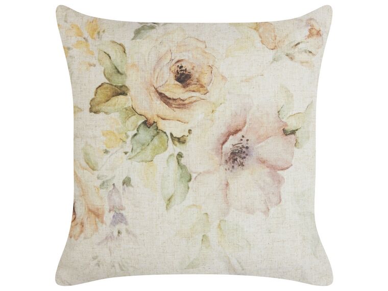 Cushion Floral Pattern 45 x 45 cm Beige ZAHRIYE_902113