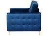 Ensemble canapé et fauteuils en velours bleu marine 5 places ABERDEEN_752551