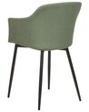 Set of 2 Fabric Dining Chairs Dark Green ELIM_883824