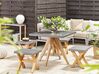 Záhradný betónový stôl 90 x 90 cm sivá/svetlé drevo OLBIA_806350
