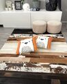 Conjunto de 2 almofadas decorativas laranjas com estampa de urso 45 x 45 cm WARANASI_859594