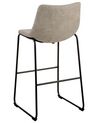 Set of 2 Fabric Bar Chairs Beige FRANKS_724942
