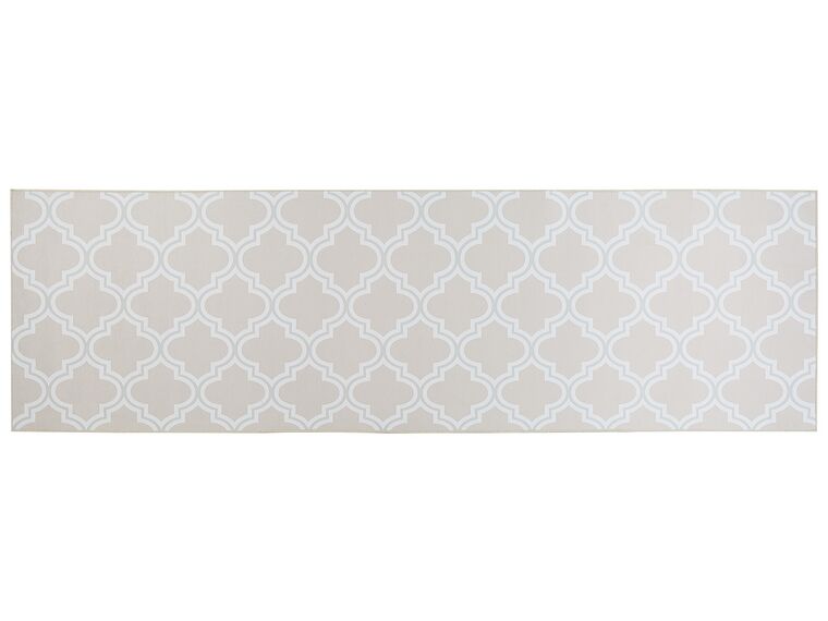 Teppich beige 60 x 200 cm marokkanisches Muster Kurzflor KADAYAL_831465