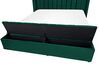 Zamatová posteľ s úložným priestorom 160 x 200 cm zelená NOYERS_834622
