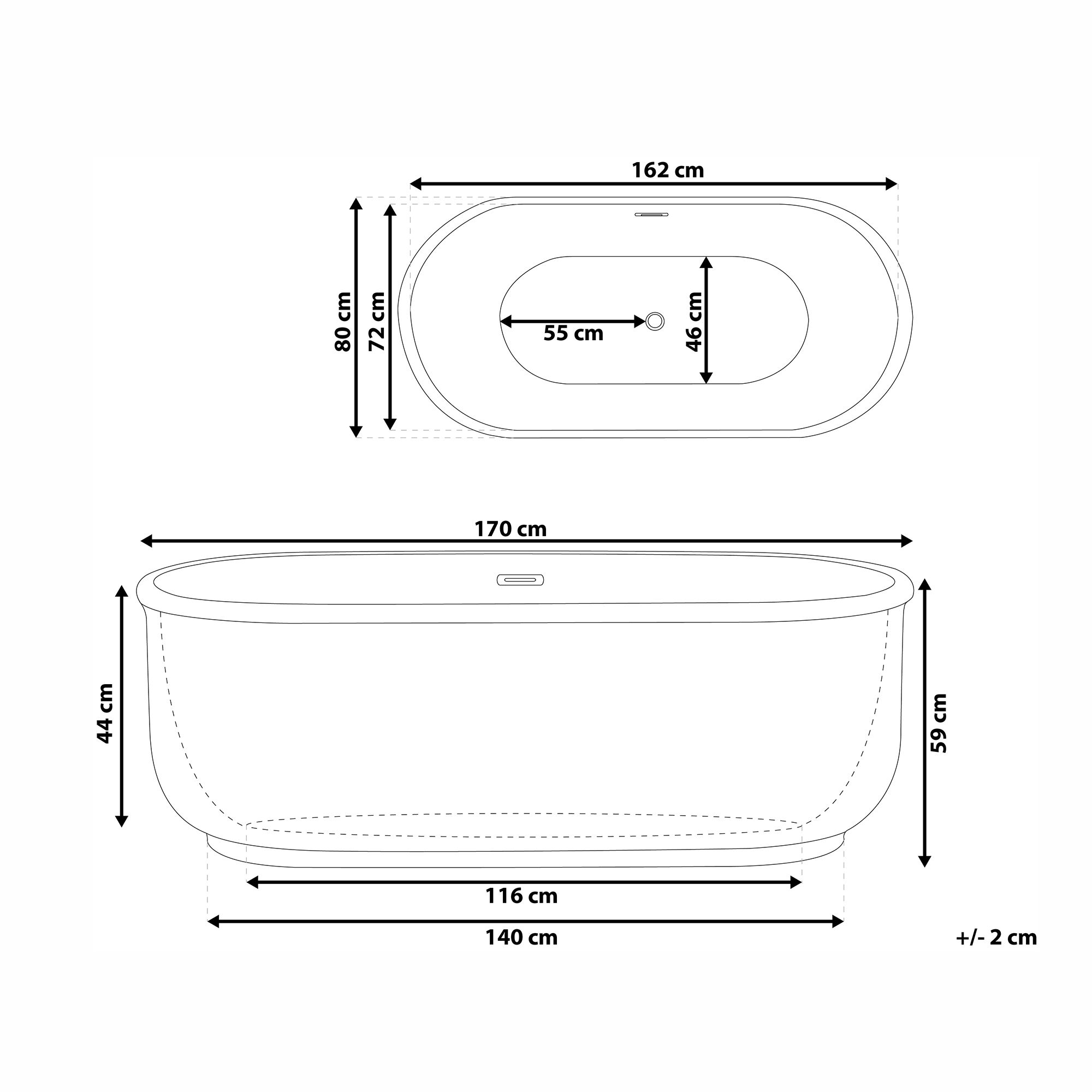 Wanna wolnostojąca biała PINEL