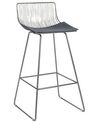 Zestaw 2 krzeseł barowych metalowy srebrny FREDONIA_868376