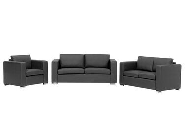 Sofa Set Leder schwarz 6-Sitzer HELSINKI