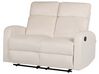 Sofá de 2 lugares manualmente reclinável em veludo branco-creme VERDAL_904770
