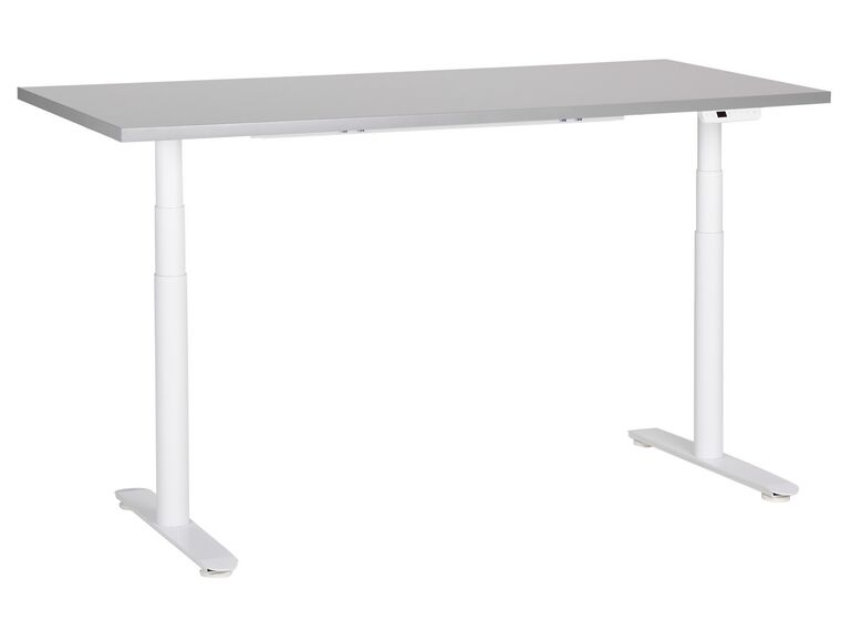 Electric Adjustable Standing Desk 160 x 72 cm Grey and White DESTINAS_899576