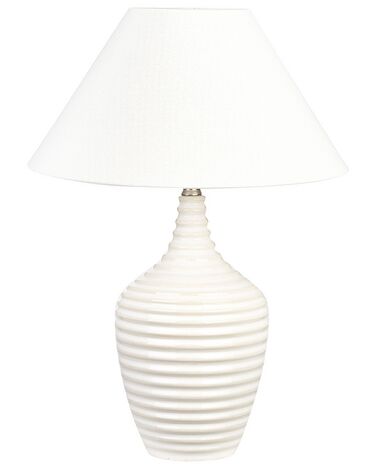 Lámpara de mesa de cerámica beige crema/blanco crema 56 cm CELESTE
