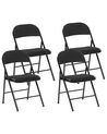 Set of 4 Folding Chairs Black SPARKS_780845