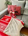 Decke rot 150 x 200 cm Weihnachtsmotiv zweiseitig VANTAA_845774