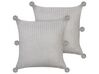 Set of 2 Cotton Knitted Cushions 45 x 45 cm Grey OCOTEA_914075