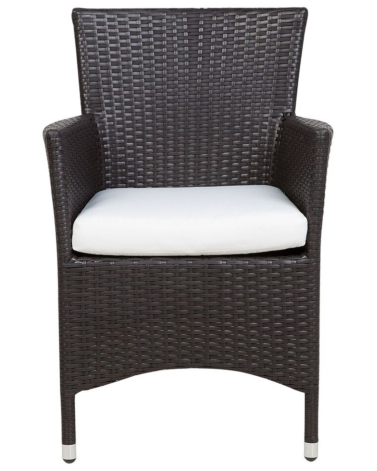 Set of 2 PE Rattan Garden Chairs Brown ITALY | Beliani.co.uk