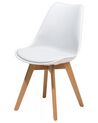 	Set di 2 sedie in plastica bianca e legno naturale DAKOTA II_685368