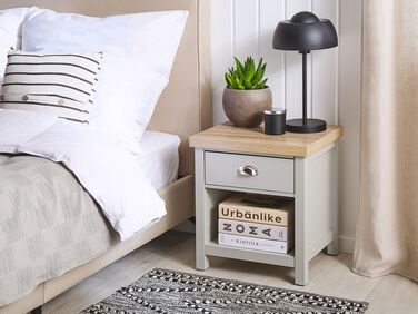 1 Drawer Bedside Table Grey CLIO