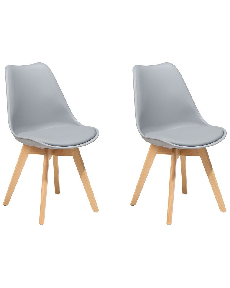 Spisebordsstol grå PP/lyst træ sæt af 2 DAKOTA II_801995