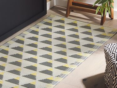 Outdoor Area Rug 60 x 105 cm Grey and Yellow HISAR